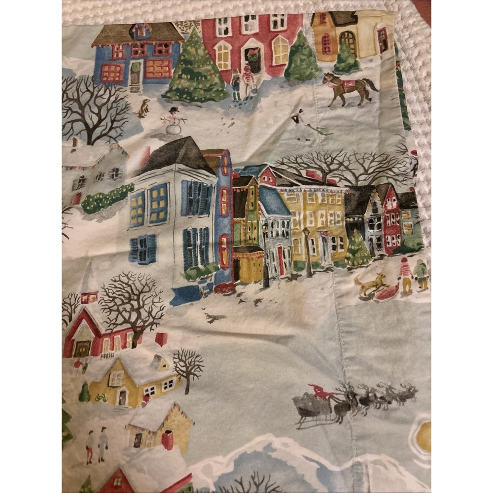 Pottery Barn Winter Village Pillowcase Christmas Holiday